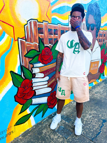 CA Fleece Shorts (Sand & Green)