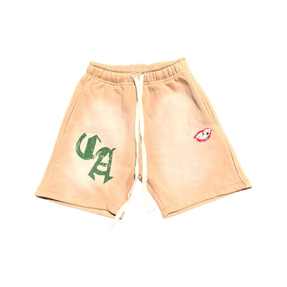 CA Fleece Shorts (Sand & Green)